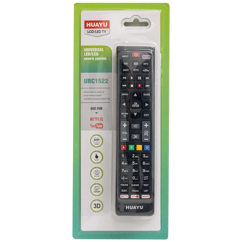 HUAYU URC1522 NETFLIX-YOUTUBE-AMAZON KEY LED-LCD TV UNIVERSAL SMART CONTROL AMBALAJLI