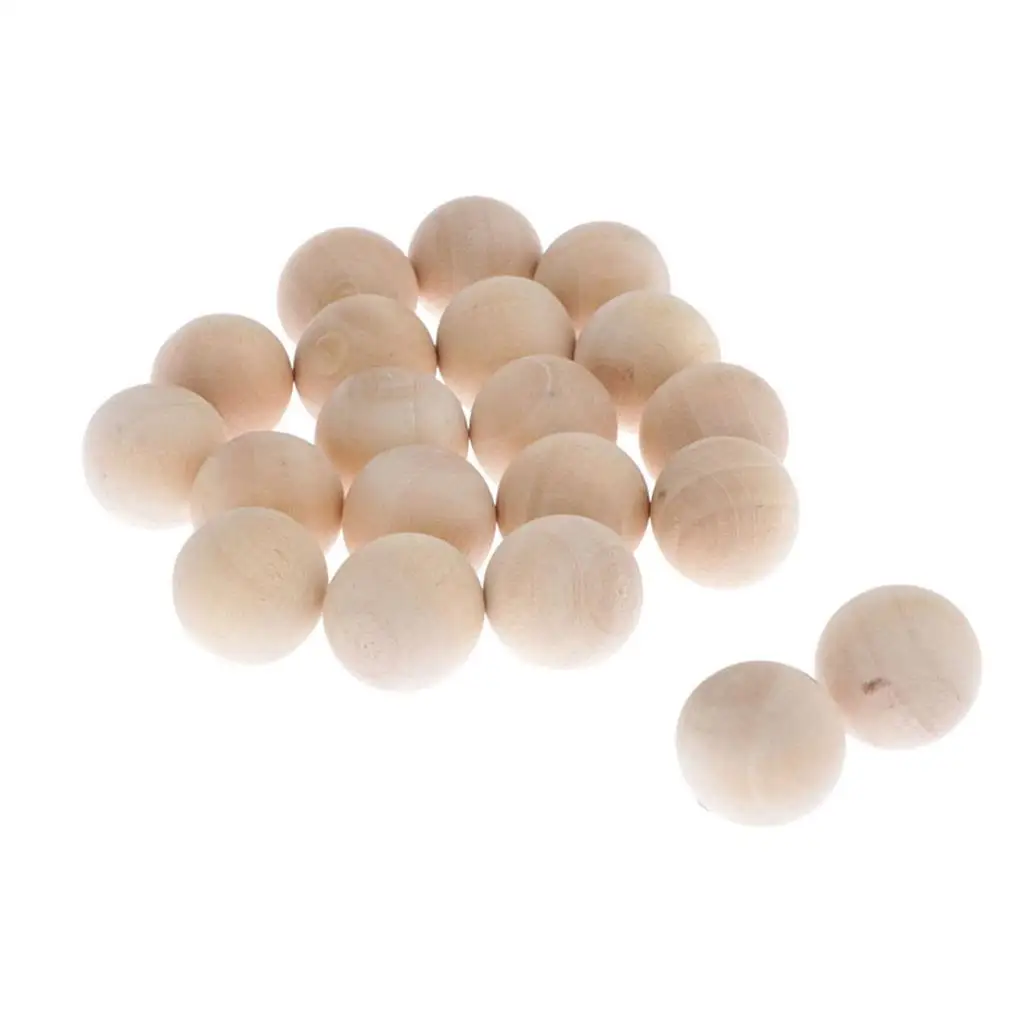 

Деревянные шарики без отверстий из натурального дерева для поделок, мини-бусины для игрушек своими руками и семейных подарков