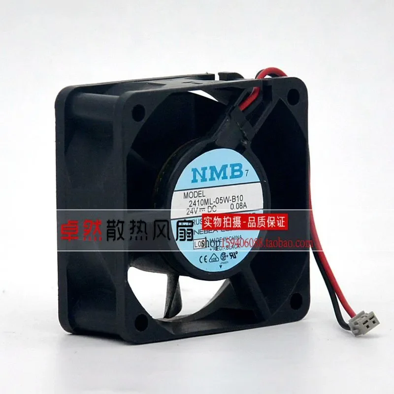 for NMB 2410ML-05W-B10 6025 6CM 24V 0.08A Two-Wire Double Ball Bearing Cooling Fan New Original