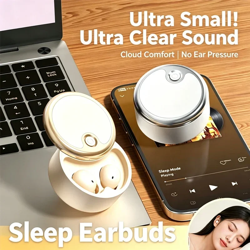Mini Auriculares Inalámbricos Bluetooth V6.0 de Diseño Deslizante, Carga Tipo-C, Conexión de 10M, Auriculares Deportivos de Oído Abierto para Teléfono