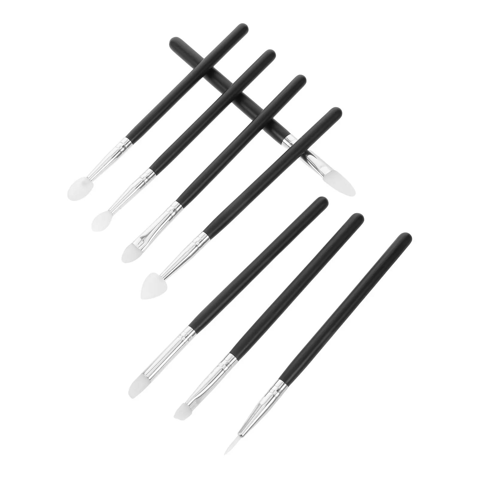 8Pcs Silicone Craft Brushes Non Stick Clay Modeling Tools 8 Shaped Tips for Resin Art Pottery DIY Painting Polymer Crafts