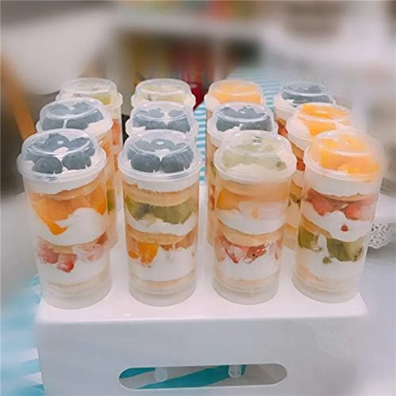 

VELIF-80Pcs Food Pusher Round Shaped Push-Pops Cake Cup With Lid Cake Push Pops Containers Cakepop Round Plastic Container