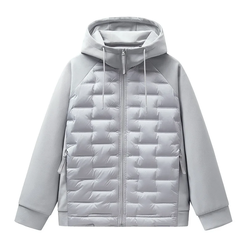 Nuova felpa sportiva patchwork lavorata a maglia per uomo e donna, piumino leggero con pile, cappotto caldo ed elegante