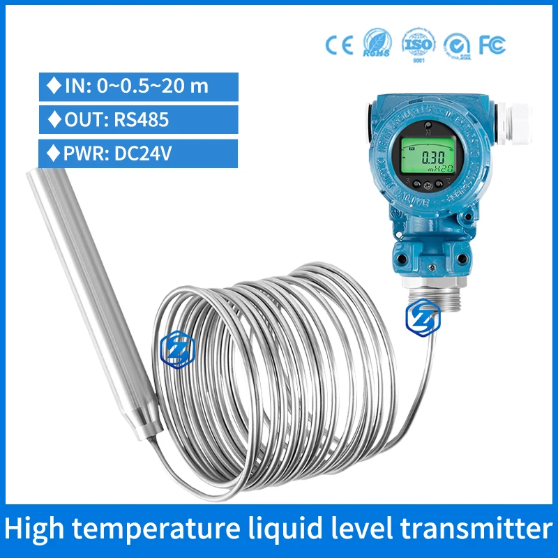 

2m 5m LCD Water Level Sensor ss304 Cable High Temperature Resistance RS485 Diesel Fuel Level Transmitter for Hot Water Boiler