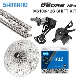 Shimano Deore M6100 12S Groupset Shift Rear Derailleur 12V MTB Micro Spline Cassette 51T M6100 Chain KMC X12 12 Speed Gear Set