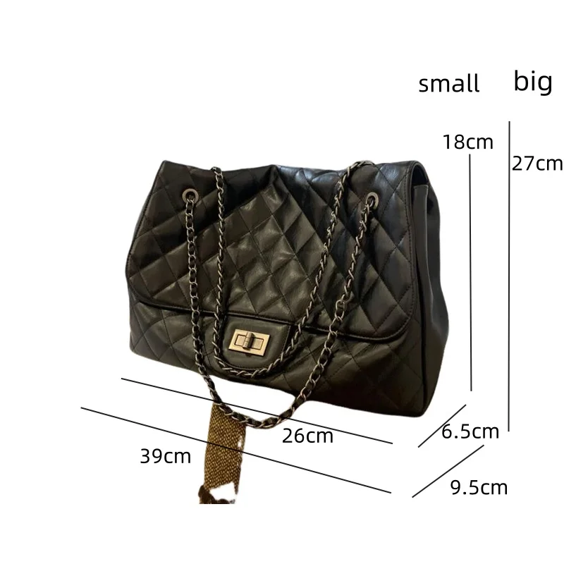 New Axillary Bag Small Fragrant Wind Rhombic Lattice Lady Chain Bag Fashion Square Bag Female Shoulder Bag Leisure Crossbody Bag