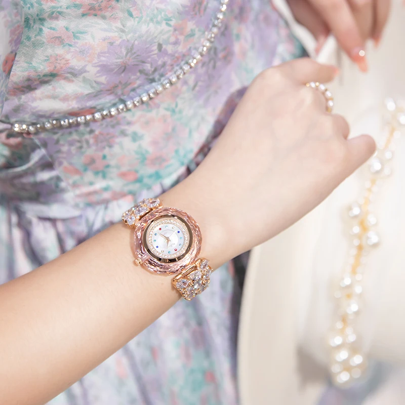 Top Melissa Lady Women\'s Watch Japan Quartz Fashion Dress Bracelet Rhinestone Shell Luxury Crystal Party Girl Birthday Gift Box