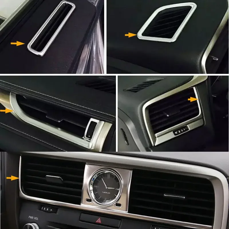 

Chromed ABS Plastic Interior 7PCS Interior Air-Condition Vent Cover Trim For LEXUS RX200T RX450H 2016