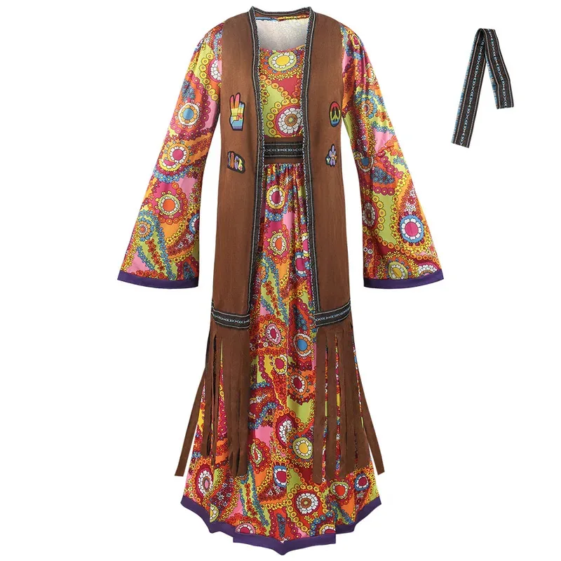 

70s retro disco hippie cos performance costumes primitive tribal goddess cosplay cosplay costumes