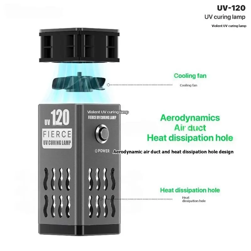 T21C MECHANIC UV-120 UV Curing Lamp Air Cooling Heat Dissipation Tool Mobile Phone Repair Shadowless Adhesive Green Oil UV Light