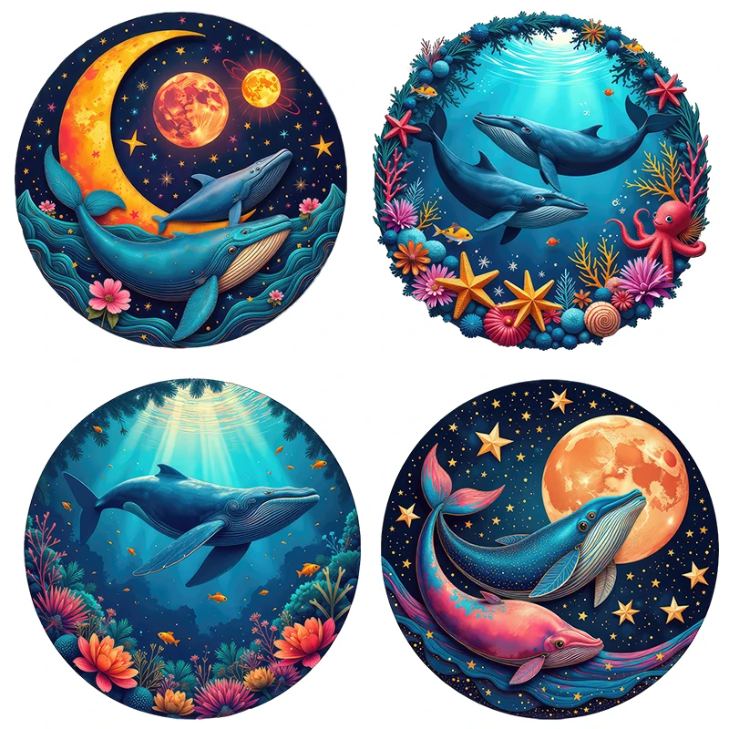 Three Ratels QO33 Romantic Deep Sea Whale Wall Stickers for Home Decoration and Personalized Car Body decals