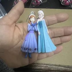 2Pieces/lot 7.5cm 8cm Disney Ice and Snow Doll: Princess Elsa Anna's Christmas Pendant Model Toy Gift Cake Decoration