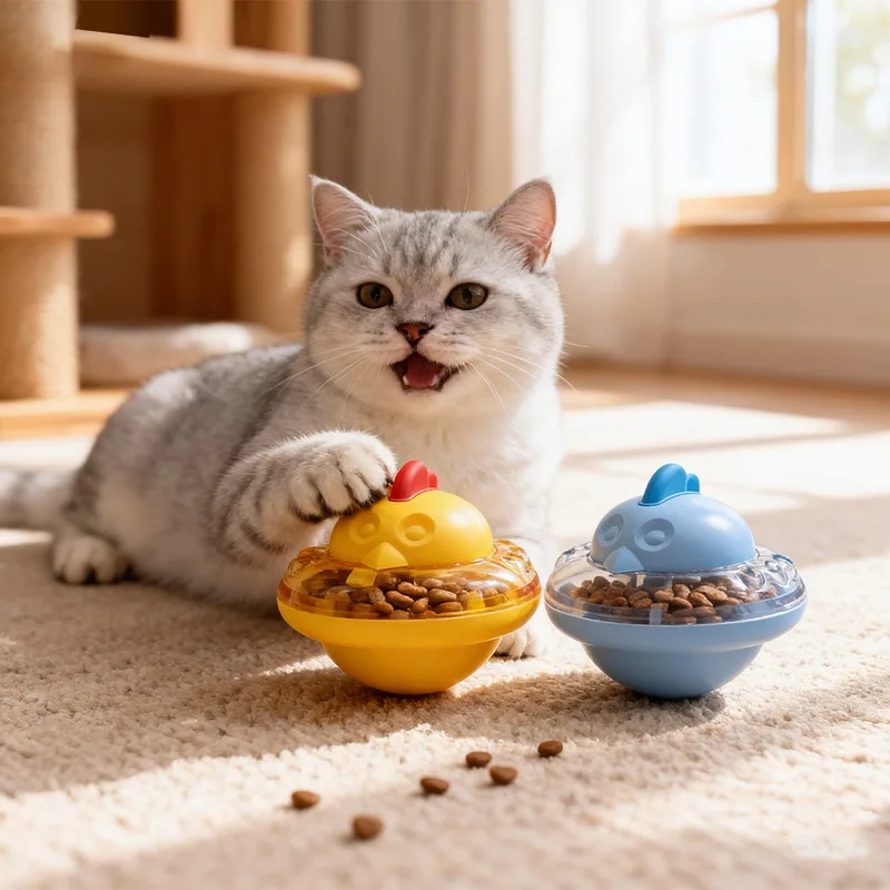 Pet Food Dispenser Dog Toy, Self-Entertaining Tumbler Food Hider, Rotating Food Dispensing Toy for Dogs