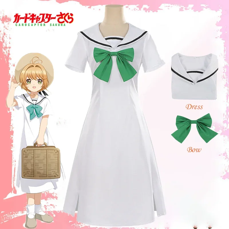 

CosplayAnime Cardcaptor Sakura Kinomoto Sakura Cosplay Costume White Dress Suit JK School Sailor Uniform Halloween Party Carniva