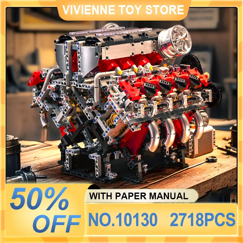 قالب الملك 10130 كتل كلاسيكية عالية الجودة MOC مكتب Orn بمحركات V8 محرك نموذج الطوب تجميع اللعب هدية الكريسماس للأطفال
