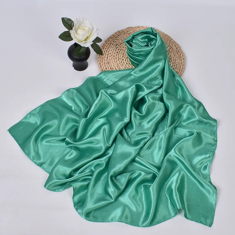 90 cm Seide Schal Schal Headwraps Für Frau Mode Vier Jahreszeiten Haar Zubehör Hijab Foulard Bandana Femme Kopftuch – Detail 1