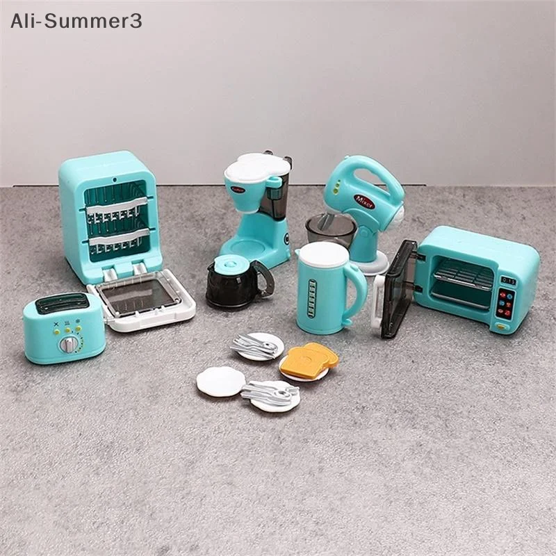 1 Zestaw 1:12 Miniaturowy Ekspres do Kawy Ubijaczka do Jajek Urządzenia Domowe Dekoracja Zabawka Akcesoria do Domku dla Lalek