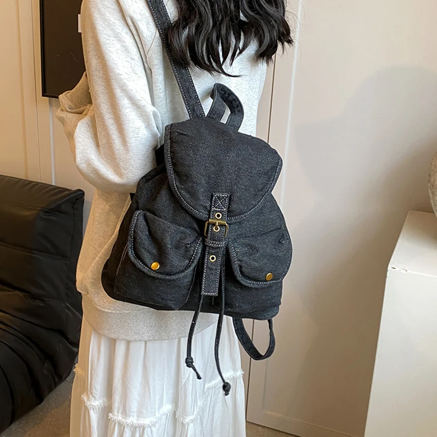 Casual Denim Flip Backpack Wom - Travel Backpack Anti Theft review and price