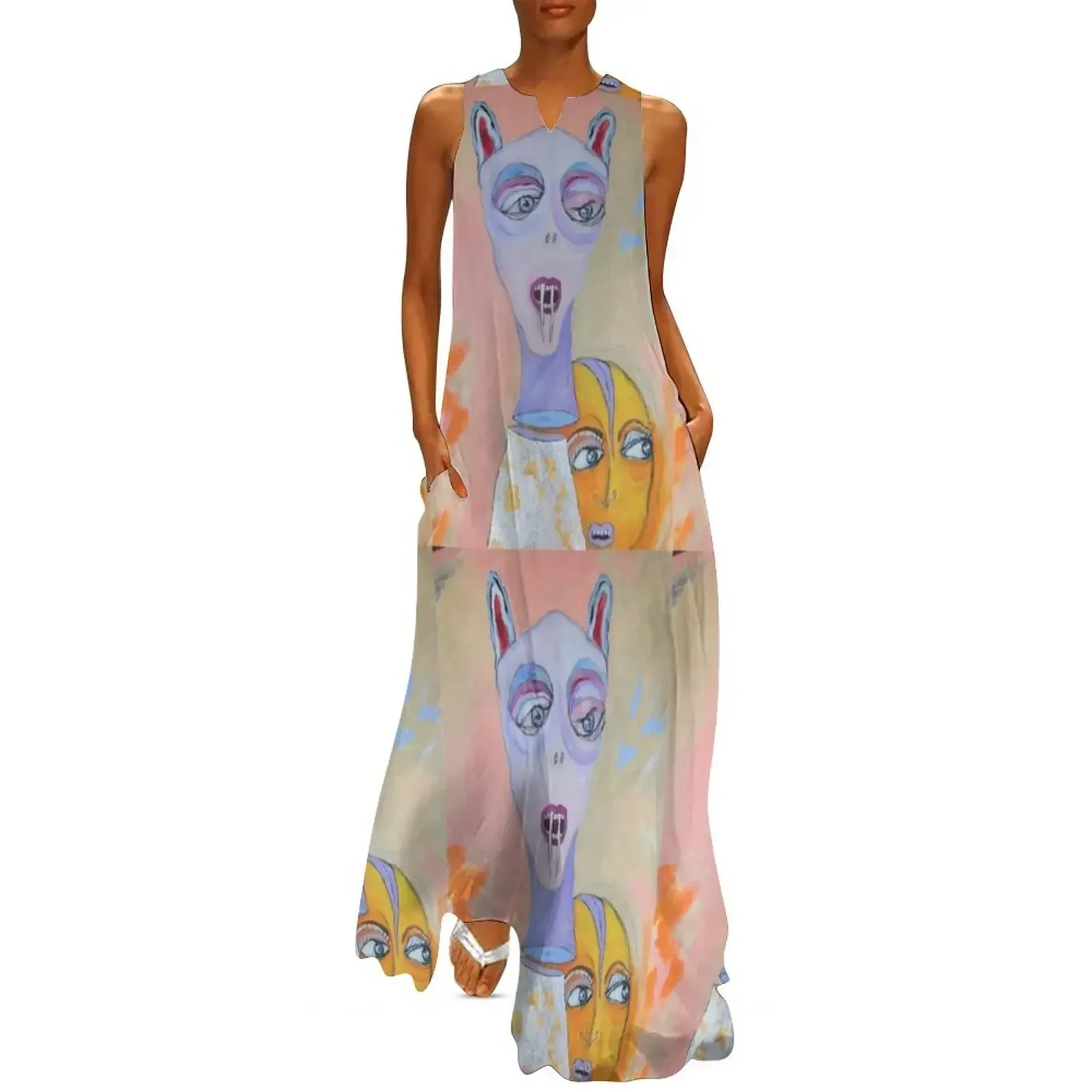 

Tutu detail Long Dress Woman clothing long dress women Beachwear summer dress women 2025