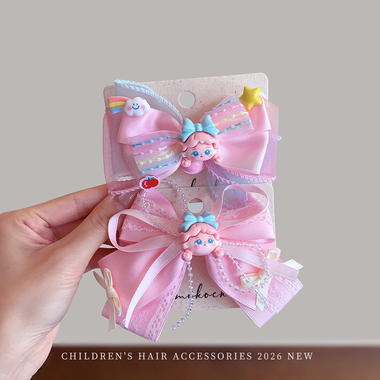 2026 Neue Coquette Prinzessin Spitze Pailletten Cartoon Haarspangen Set Schonende Haarklammern Rutschfeste Haarspangen für Baby Mädchen Kleinkinder Kinder Geschenk – Detail 6