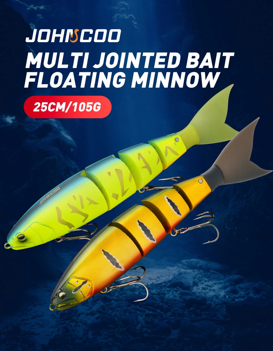 2 Stück/Set Riesiger Angelköder 250mm Sinkender Swimbait 4-teilig Gelenkiger Köder für Bass und Wels Harter Swimbait – Detail 1