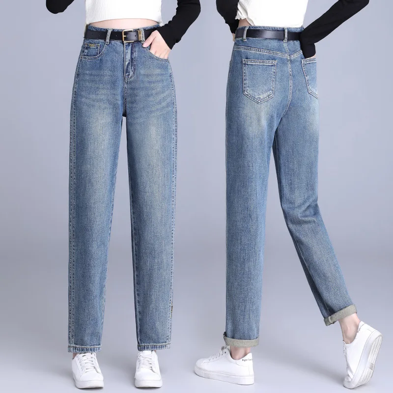 

Джинсовые шаровары, облегающие утягивающие брюки с девятью точками, прямые брюки, женские осенние новые утягивающие брюки-карандаш с высокой талией Ve