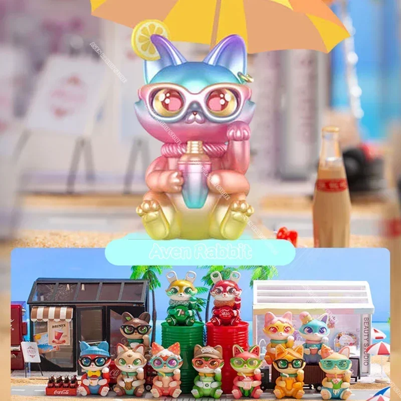 Cassy Cat Drinks Blind Box Toys Mystery Box Mistery Figure Action Surprise Caja Misteriosa Kawaii Model Girl Birthday Gift