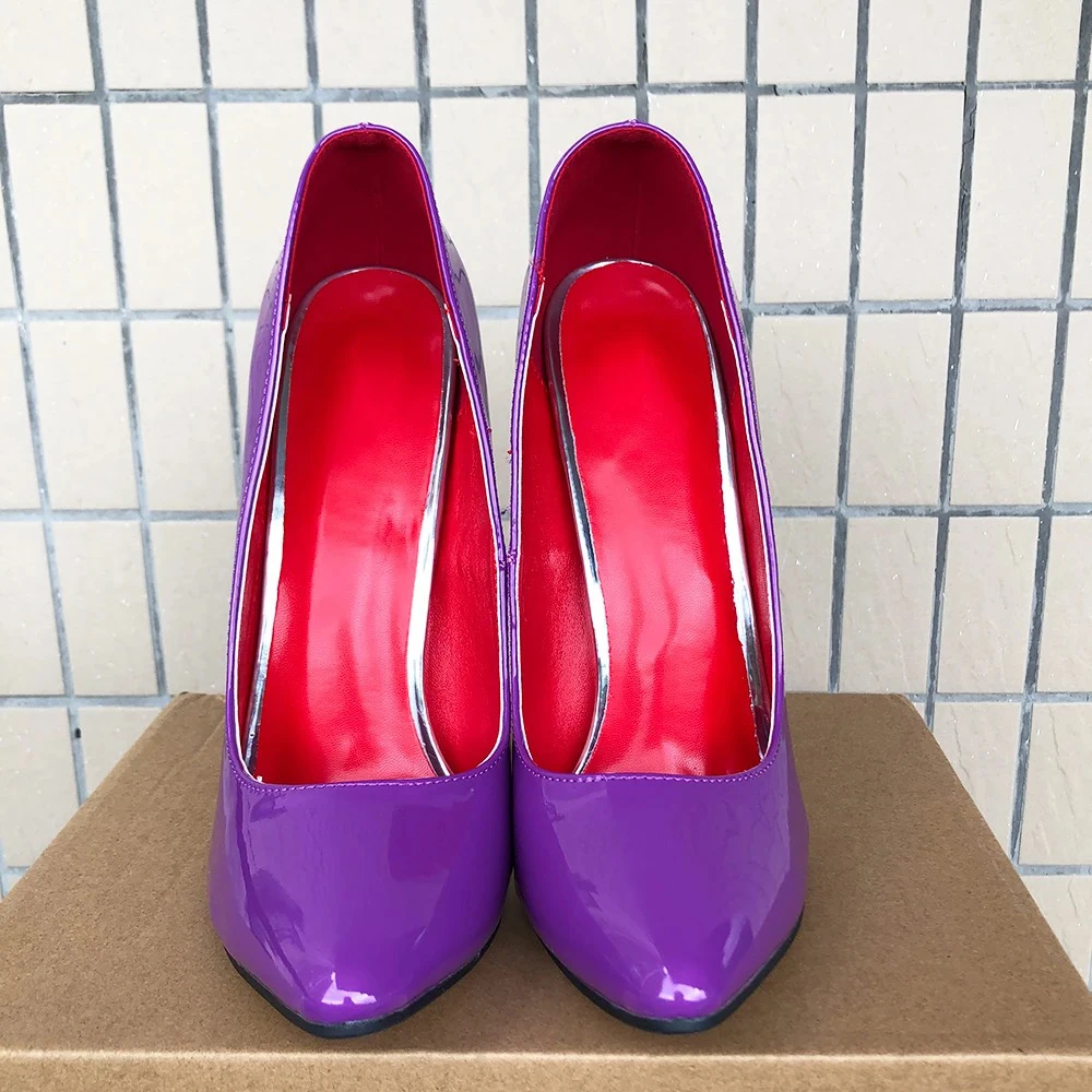 2024 New Arrival 16cm Extreme High Heels Purple Red Inside Stilettos Pumps Cross Dresser Fetish Catwalk Unisex Shoes Size35-46