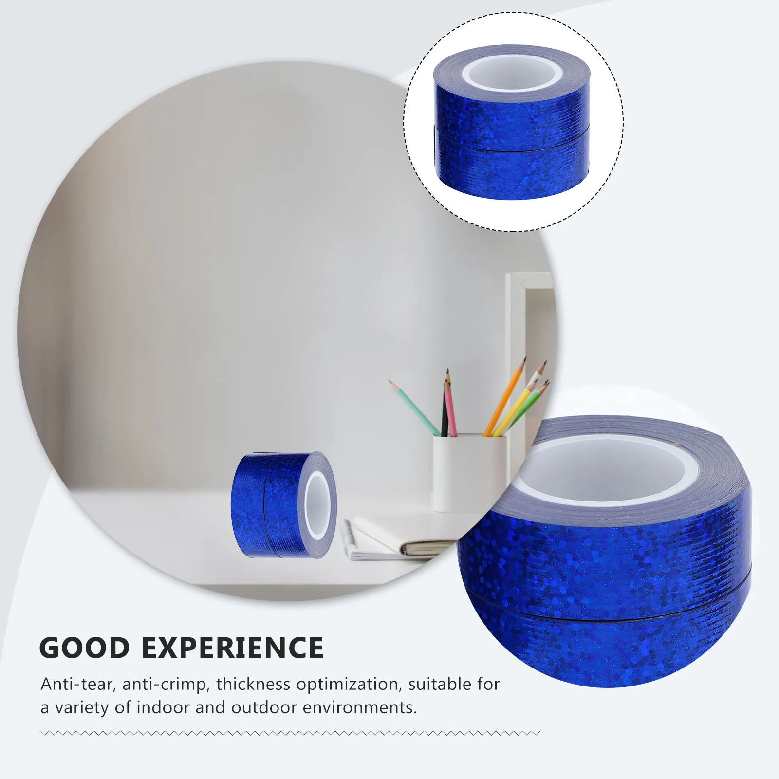 

2 Rolls Glitter Duct Tape Thickened Strong Adhesive Anti-Tear Heavy Duty Multi-Functional Colored Tape for Indoor Outdoor Use