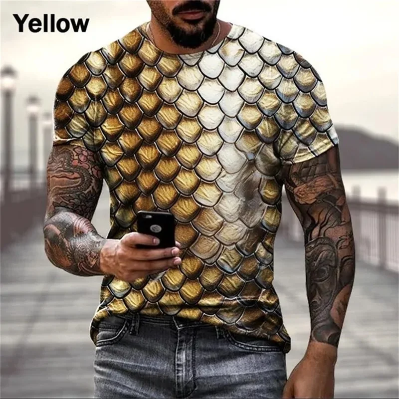 3d Printed Snakeskin Graphic T Shirt For Men Funny Personality Cool T-shirt Top Short Sleeve Plus Size Men\'s T Shirt Streetwear