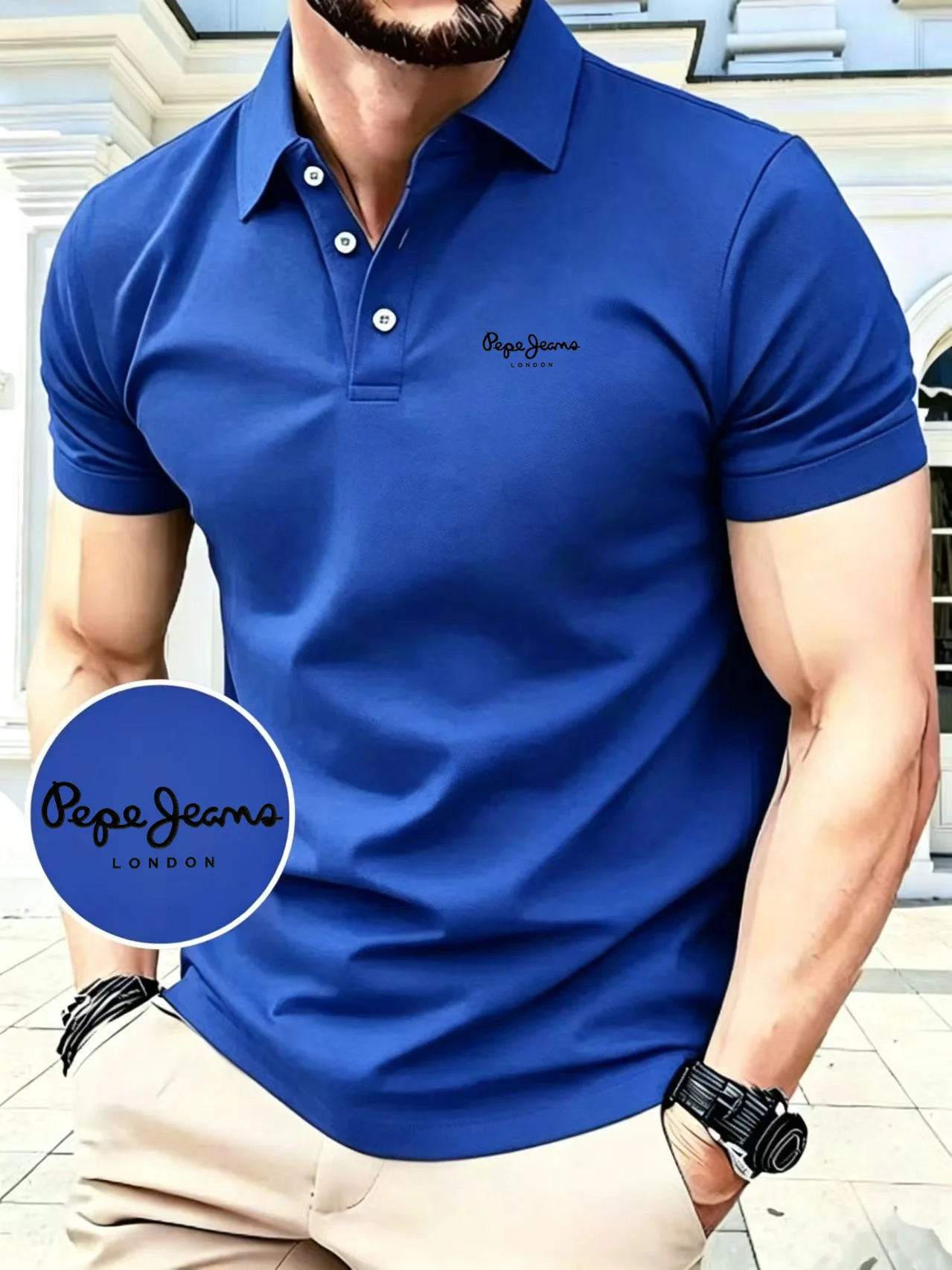Men's Summer polo shirt comfortable breathable lapel Light Luxury embroidery polo shirt outdoor urban casual T-Shirt top - view 5