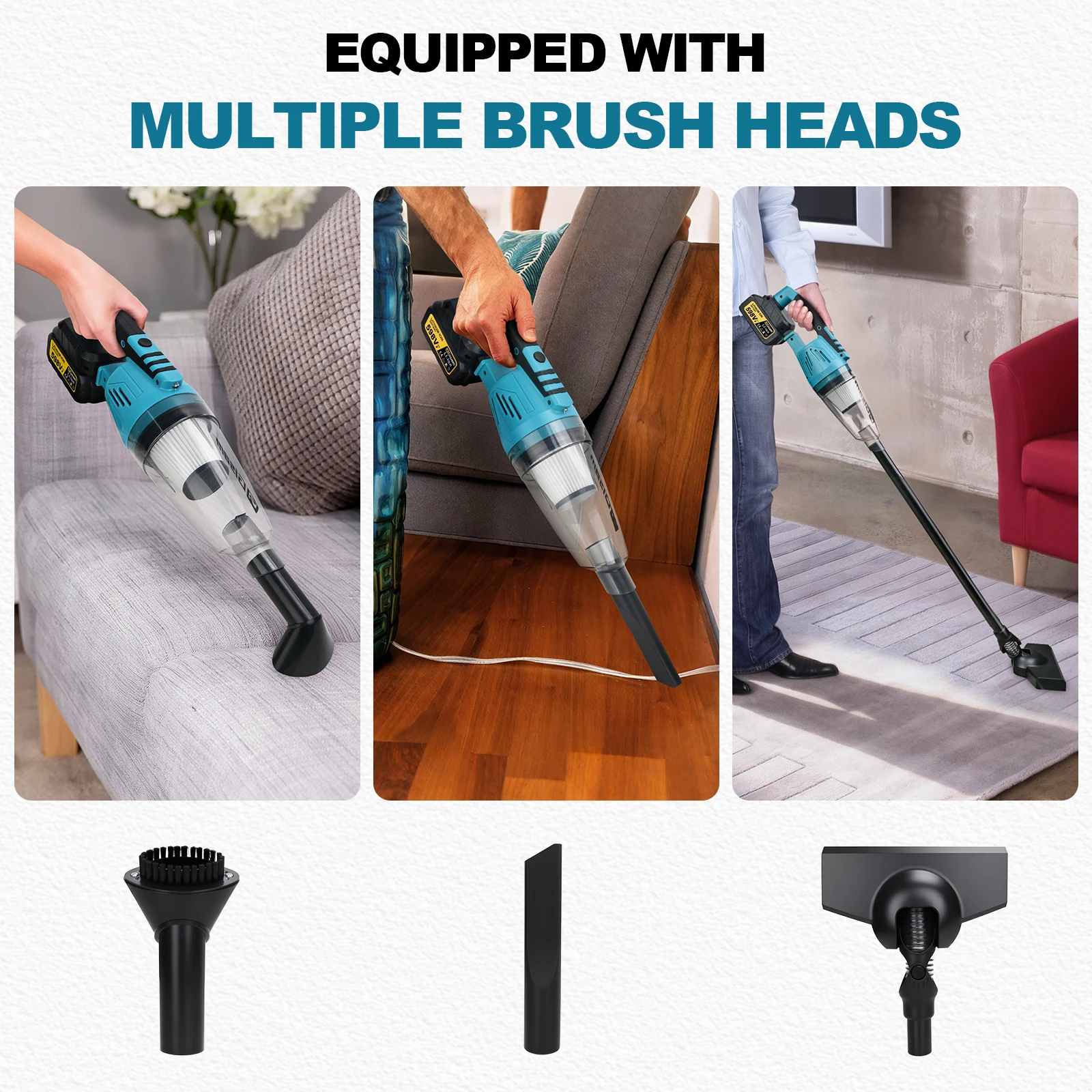 Gasam مكنسة كهربائية 12Kpa لاسلكية متعددة الوظائف نظافة يده تنظيف الثلوج الغبار أداة لماكيتا 18 فولت بطارية دبوس