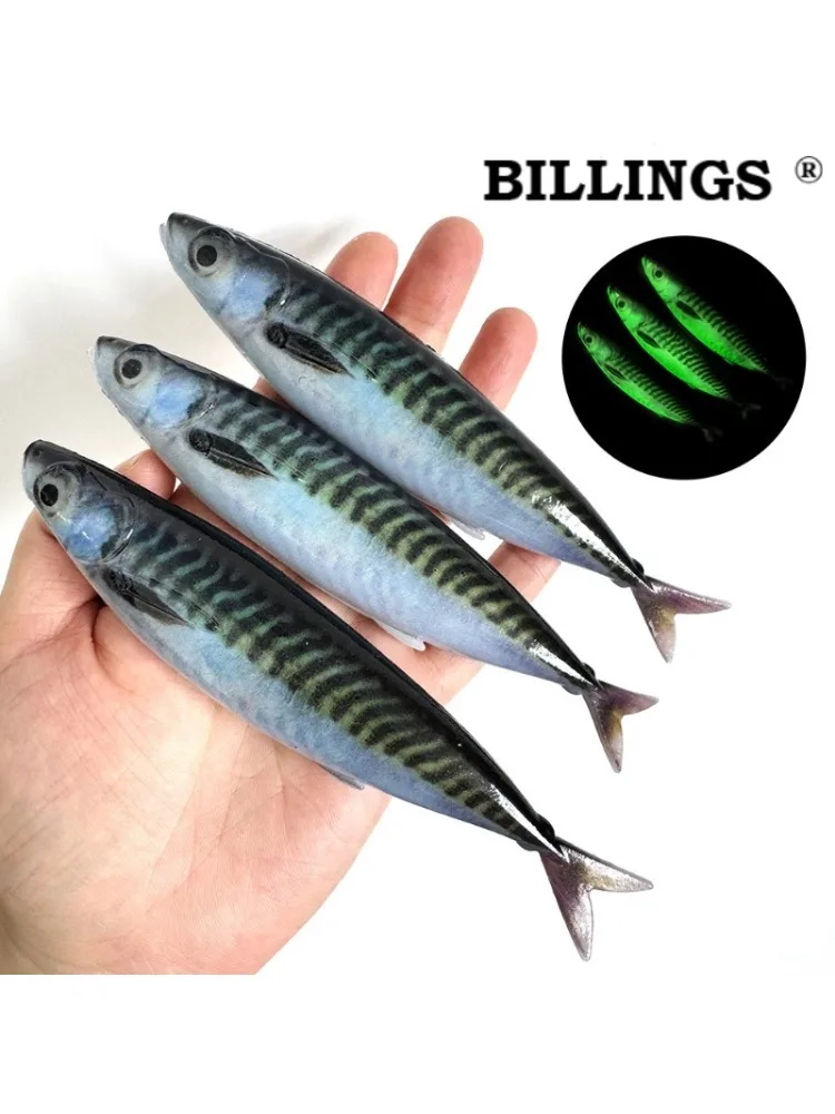 Billings 1 Stück/3 Stück 3D-Gedruckter Bionischer Makrelen-Angelköder 14,5cm/33,5g Bleifreier Downrigger-Köder für Salz- und Süßwasser Universell Einsetzbar
