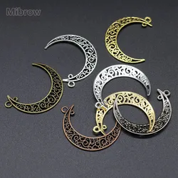 Mibrow 20pcs/lot Vintage 7 Colors Moon Charms Pendant 37mm Size Moon Charm for DIY Jewelry Making Findings