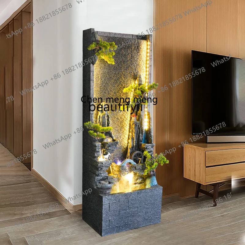 X Artificial Mountain and Fountain Living Room Balcony Hotel Club Entrance Outdoor Courtyard Landscape Fengshui Wheel Decoration
