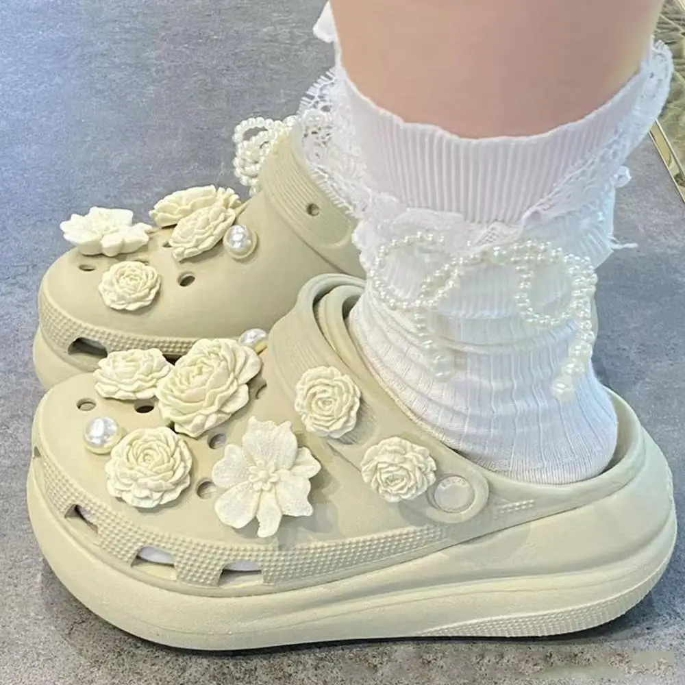 

DIY Flower 3D Flower Shoe Charms Set Hole Shoe Buckle Shoes Accessories New Style Bouquet Fashion Classic Shoes Decorations