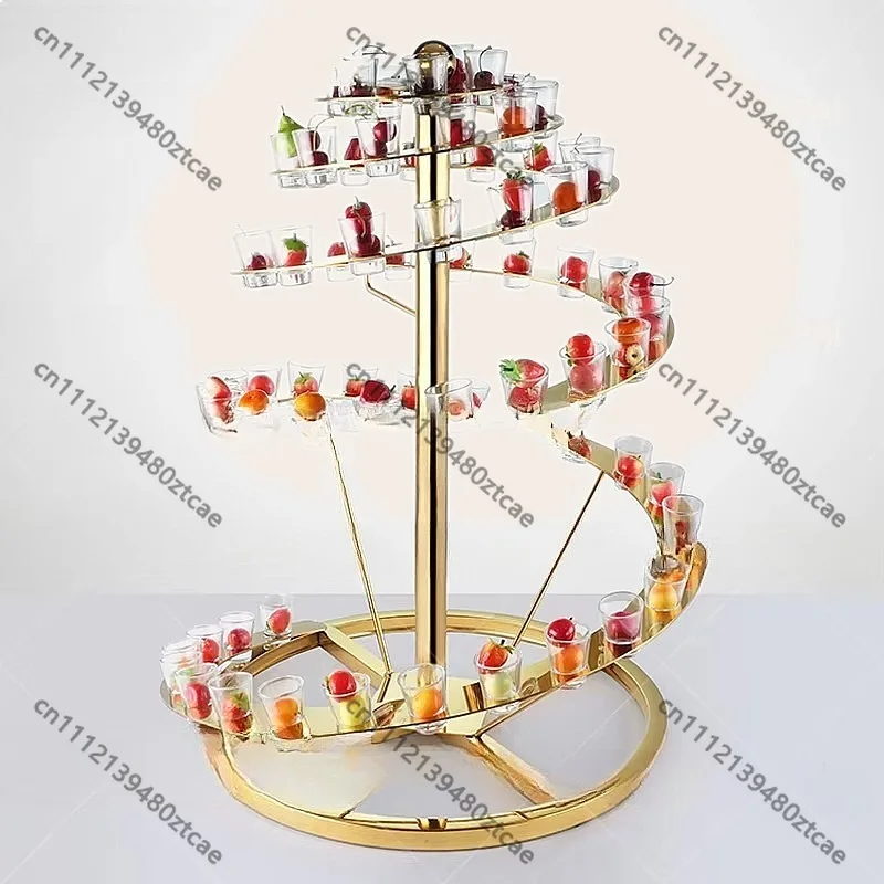 

Golden Stainless Steel Spiral Rack Wedding Party Food Display Stand