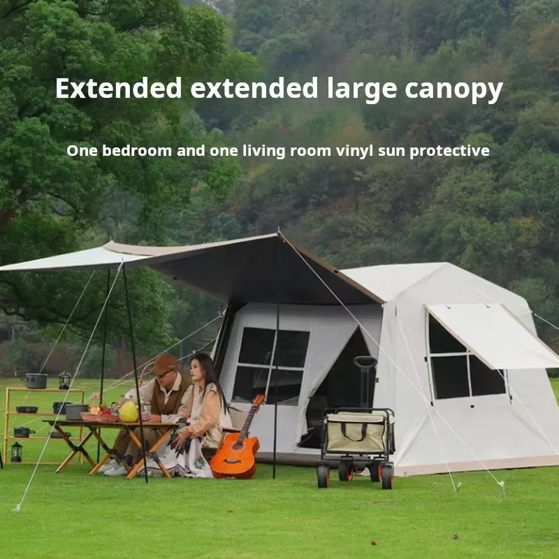 YTYINOne Bedroom Summer Double Layer Panoramic All-in-One Camping Tent Outdoor Rainproof Sunproof Foldable
