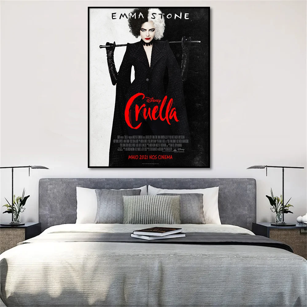 Cruella Movie Poster Modern Wall Art Canvas Painting Print Disney Film Fashon Woman Picture for Living Room Home Decor Cuadros