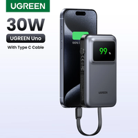 UGREEN Uno 30W 10000mAh Power Bank Type C Cable Portable Fast Charging PowerBank for iPhone 16 Pro Max Portable Battery