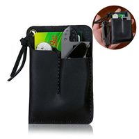 Genuine Leather Leather EDC Organizer Belt Clip Black/Brown Outdoor Tool Pouch Handmade 3 Pockets EDC Pouch Pocket Multi-Tool