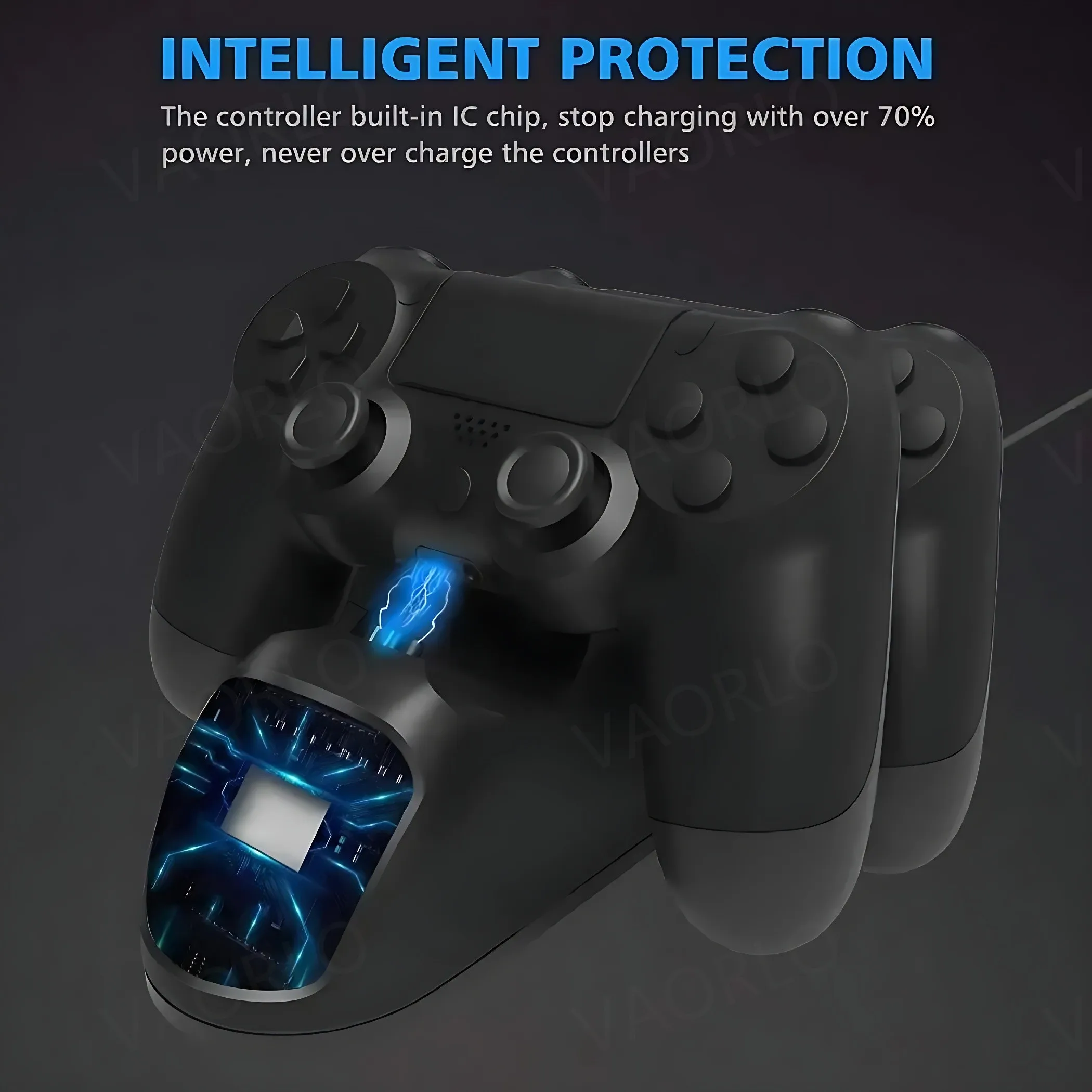 محطة شحن PS4 جديدة شاحن لاسلكي سريع لوحدة التحكم في ألعاب الفيديو مؤشر LED USB قاعدة مزدوجة لـ PS4 Slim/PS4 Pro