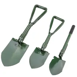 Folding Camping Shovel, High Carbon Steel Entrenching Tool Trowel Shovel with Saw Edge, Storage Bag For Gardening, Beach, Snow
