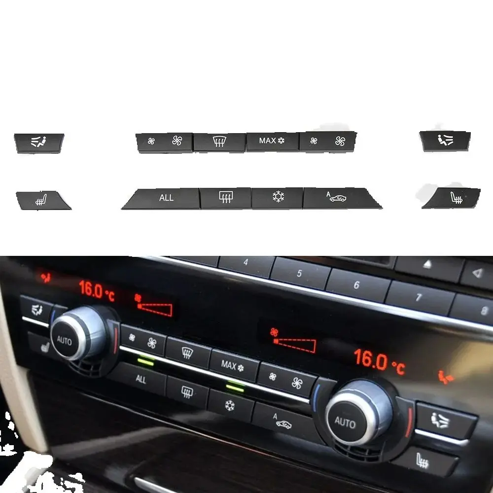 For BMW 5 Series GT F10 F11 F07 A/C Heater Button Switch Cover Car Key Caps Repair Kit Car Interior Accessories