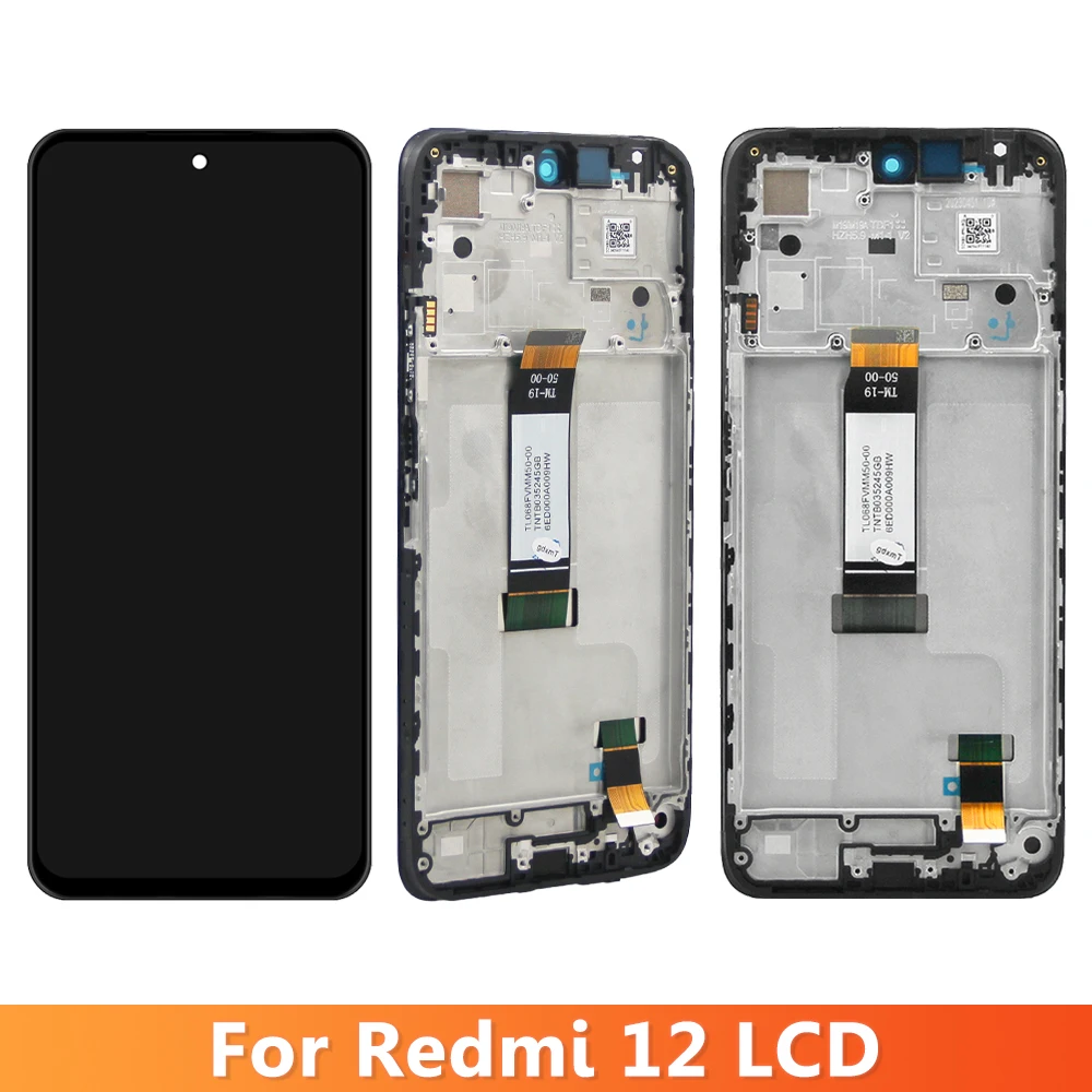 LCD 디스플레이 터치 스크린 디지타이저 어셈블리, 샤오미 레드미 12 LCD 23053RN02A 용 AMOLED, Redmi12 디스플레이 프레임 교체용, 6.79 인치