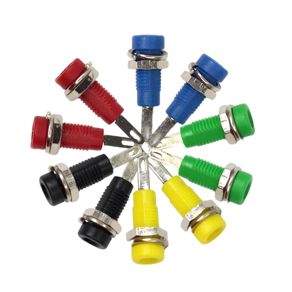 10PCS Nickel-Plated Banana Socket Binding Post for Use with Multimeters Oscilloscopes and Other Test Instruments