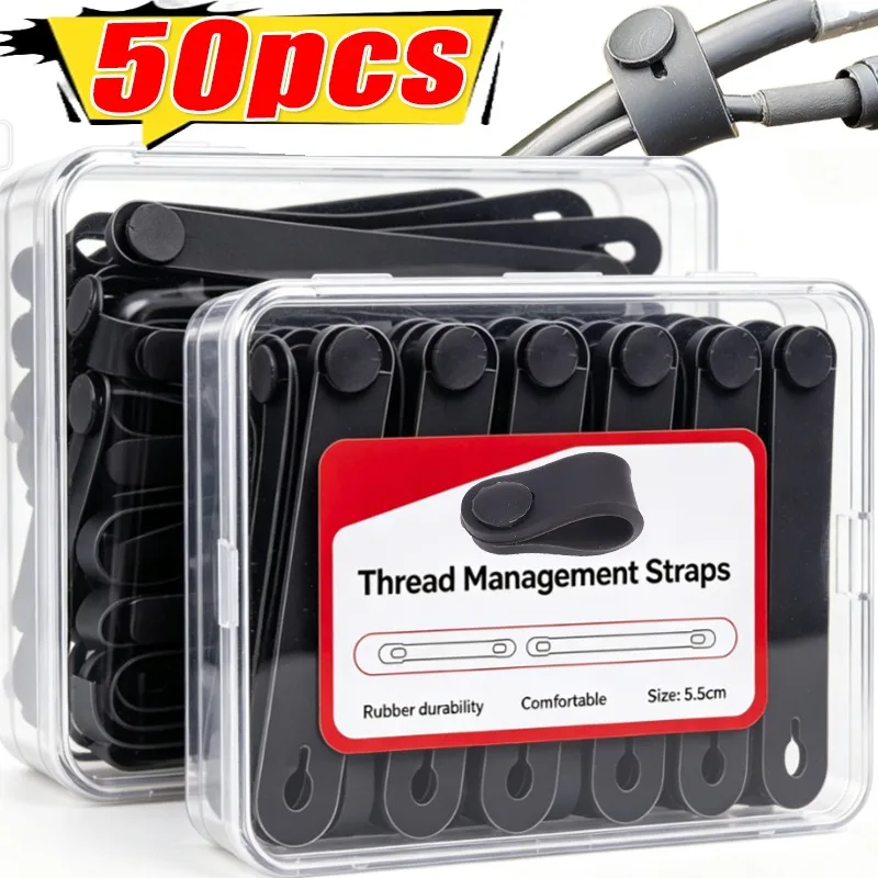 General Purpose Motorcycle Rubber Frame Fixed Cable Tie Bicycle Clutch Brake Strap Elastic Harness Strap Car Accessories 1~50pcs