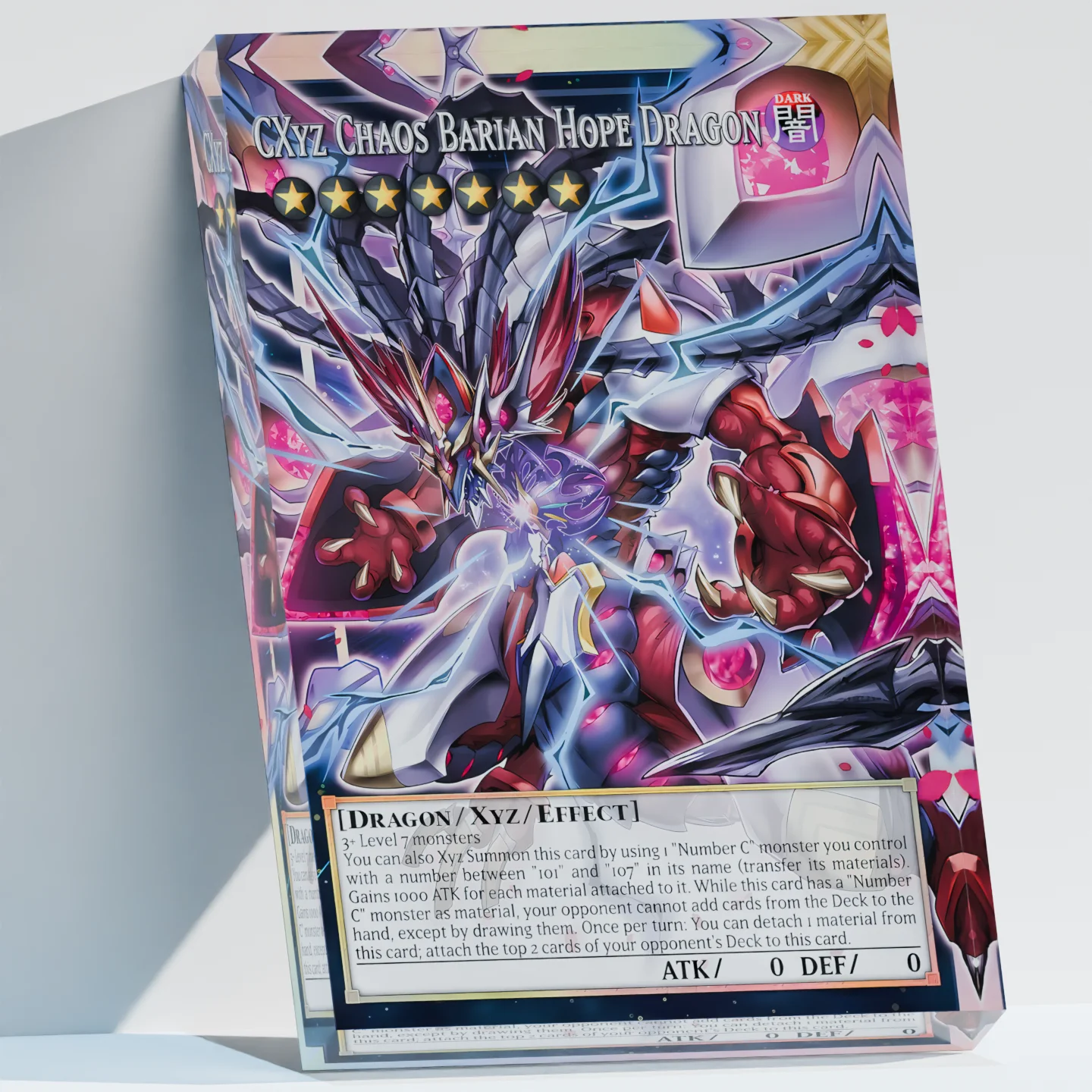 Yu-Gi-Oh YGO CXyz Chaos Barian Hope Dragon Clear Acrylic Block Anime Goods Desktop Ornament Desk Decor Collection Gift