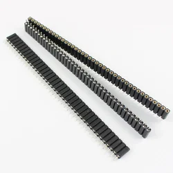 5pcs 2.54mm Pitch 40 Pin Female Single Row Straight Round Pin Header Strip Connector