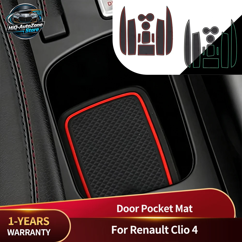Für Renault Clio 4 2013-2018 Anti-Rutsch-Türschlitzmatten Getränkehalter Aufbewahrungsrillen Innenraum-Dekor Schutz-Autozubehör – Detail 1